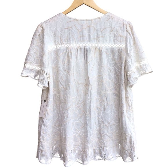 Anthropologie Feather Bone Adler Embroidered Blouse Size 14 NEW - Picture 6 of 9
